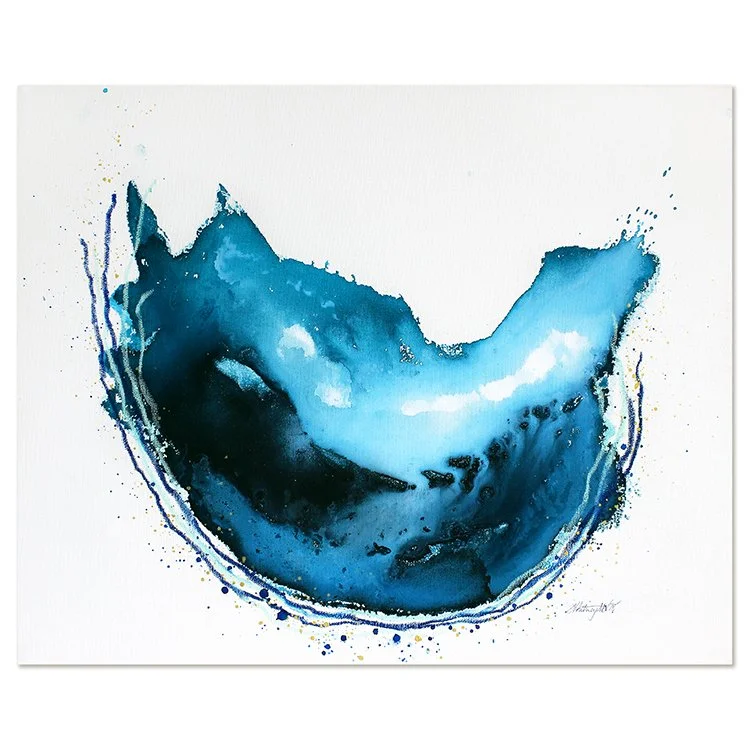 Coastal Treasures- fluid ocean inspired indigo and turquoise